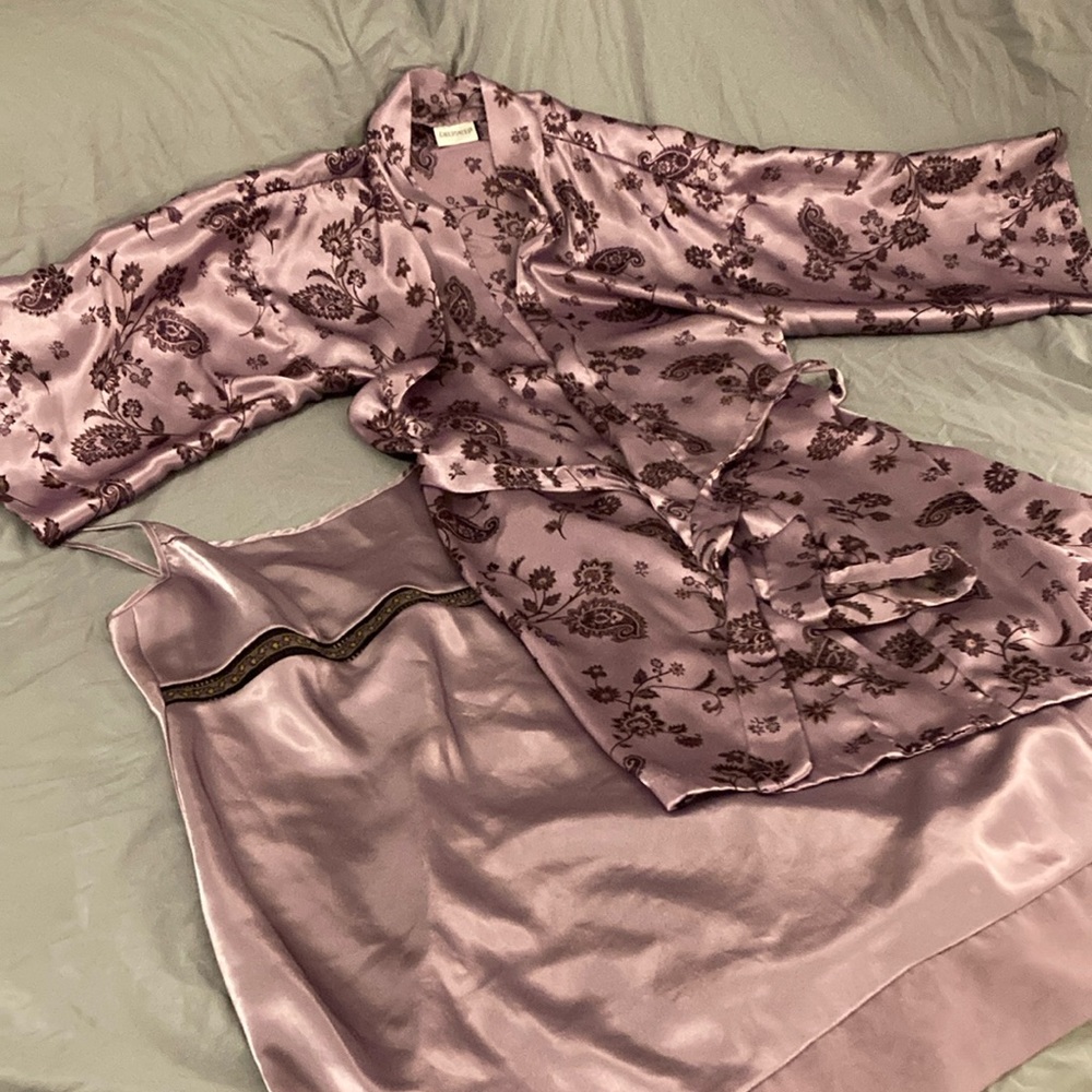 Delicates purple slip with matching robe
